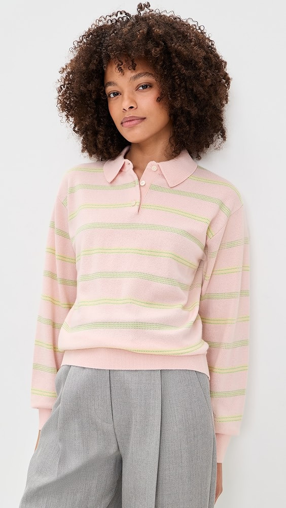 Collegiate Cashmere Stripe Polo | Shopbop