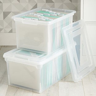 X-Large File Tote Box Translucent | The Container Store