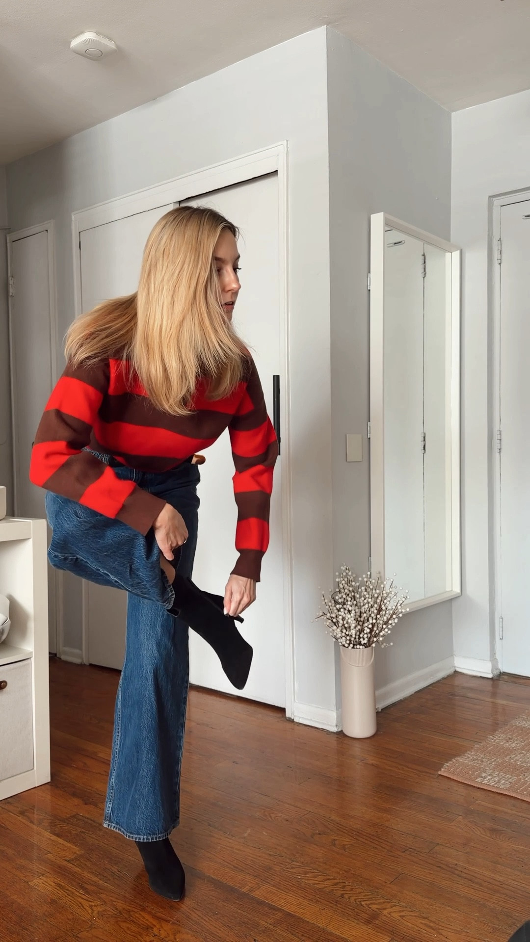 Running errands during winter doesn’t need to be boring. Cute & casual winter outfit which I wore today! 

Zara sweater • striped sweater • Sherpa coat • winter coat • kitten heels booties • Abercrombie jeans • plaid scarf 

#LTKootd #LTKdayinmylife #LTKgrwm