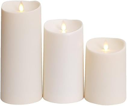 Luminara Outdoor Flameless Candle: Plastic Finish, Unscented Moving Flame Candle with Timer (5" I... | Amazon (US)