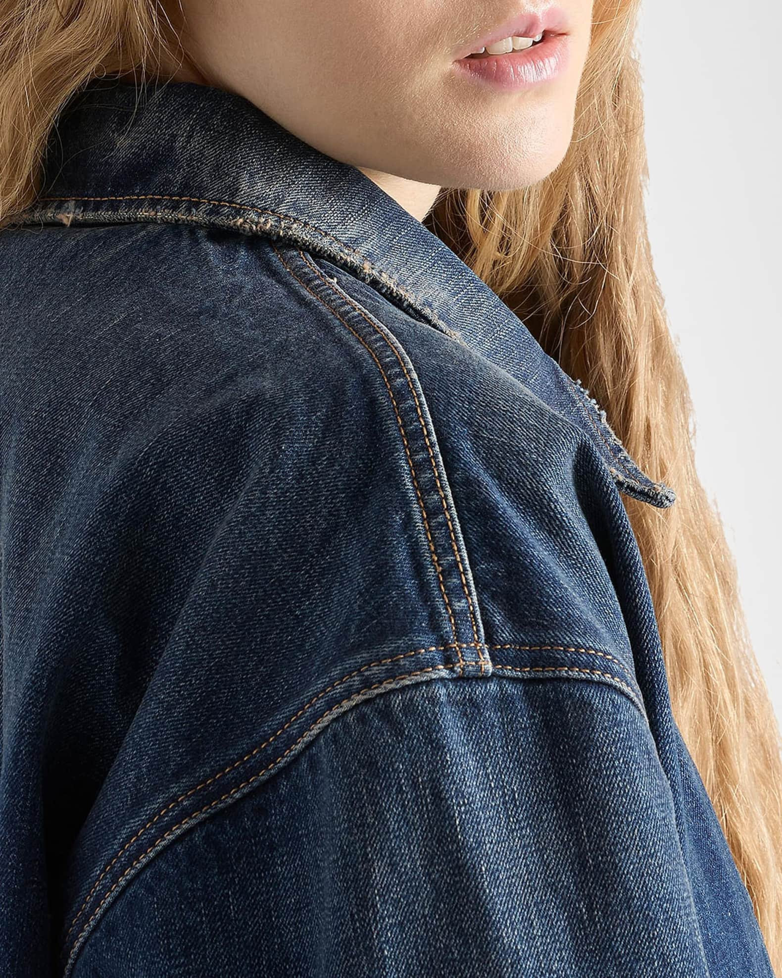 Washed Denim Blouson Jacket | Neiman Marcus