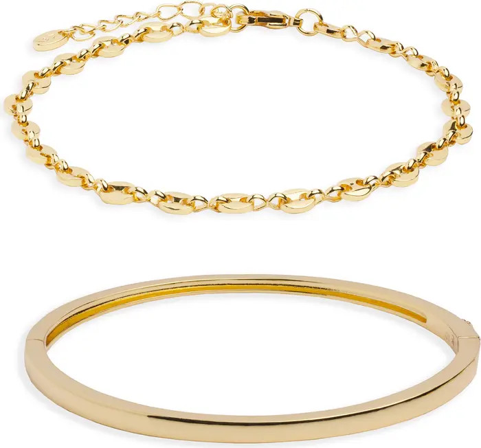 Argento Vivo Sterling Silver Mariner Link & Cuff Bracelet Set | Nordstrom | Nordstrom