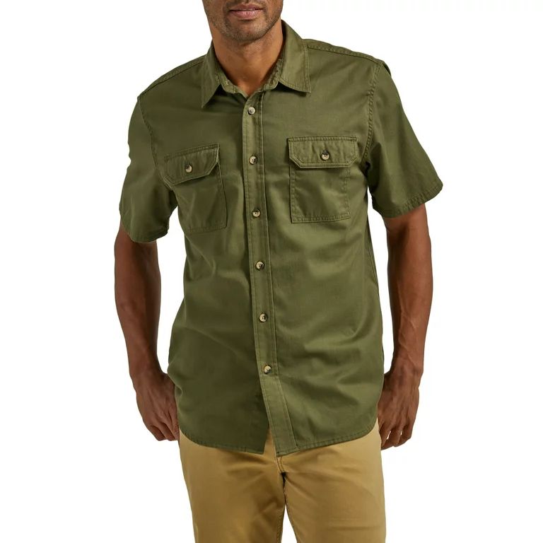 Wrangler Men's Short Sleeve Woven Shirt, Sizes S-5XL | Walmart (US)