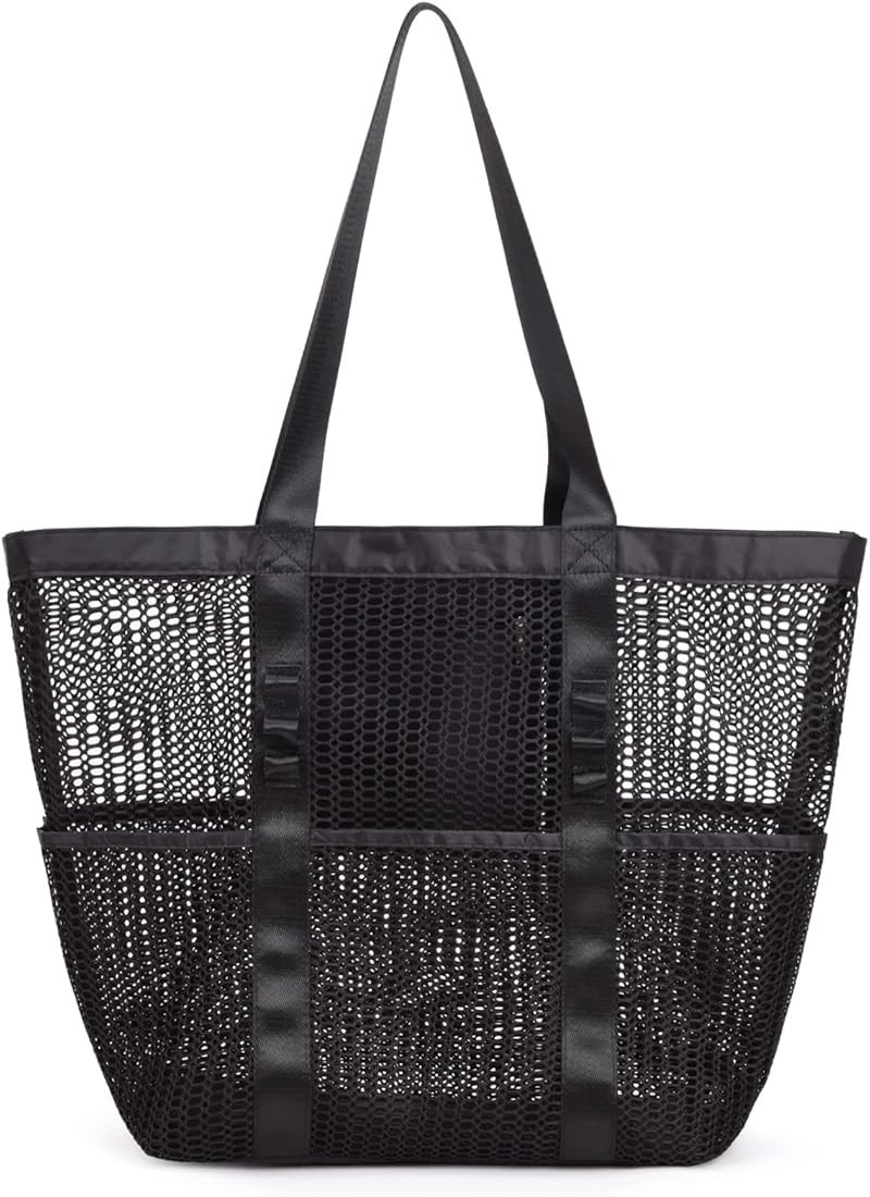 Tainehs Mesh Beach Tote Large Bag 2023 Upgrade for Women with Multiple Pockets for Family Travel ... | Amazon (US)