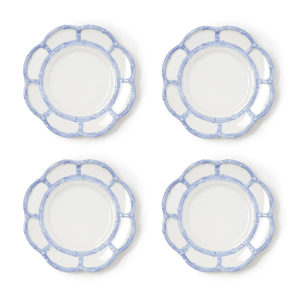 French Blue Bamboo Touch Salad & Dessert Plate, Set of 4 | Over The Moon