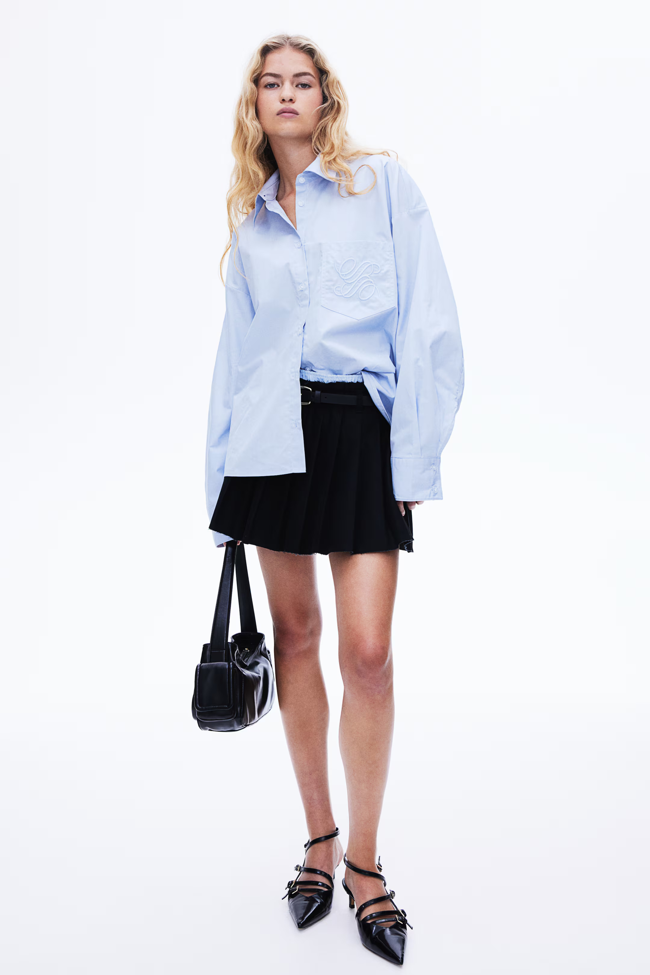 Bestickte Popeline-Bluse - Hellblau - Ladies | H&M AT | H&M (DE, AT, CH, NL, FI)