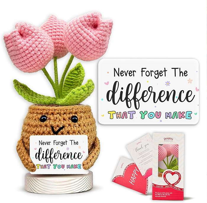 Gossby Handmade Positive Tulip Flower Crochet - Never Forget The Different That You Make - Inspir... | Amazon (US)