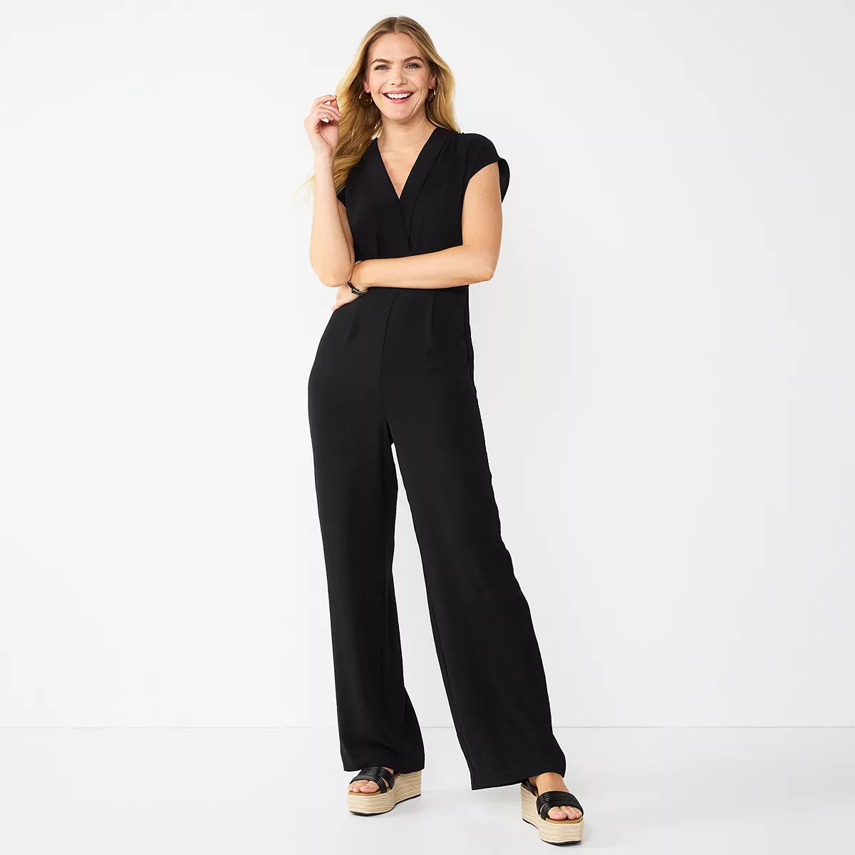 Women's Nine West V-Neck Dolman Sleeve Jumpsuit | Kohl's