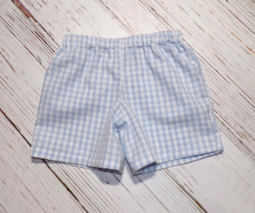 Basic Blue Gingham Shorts - Etsy | Etsy (US)