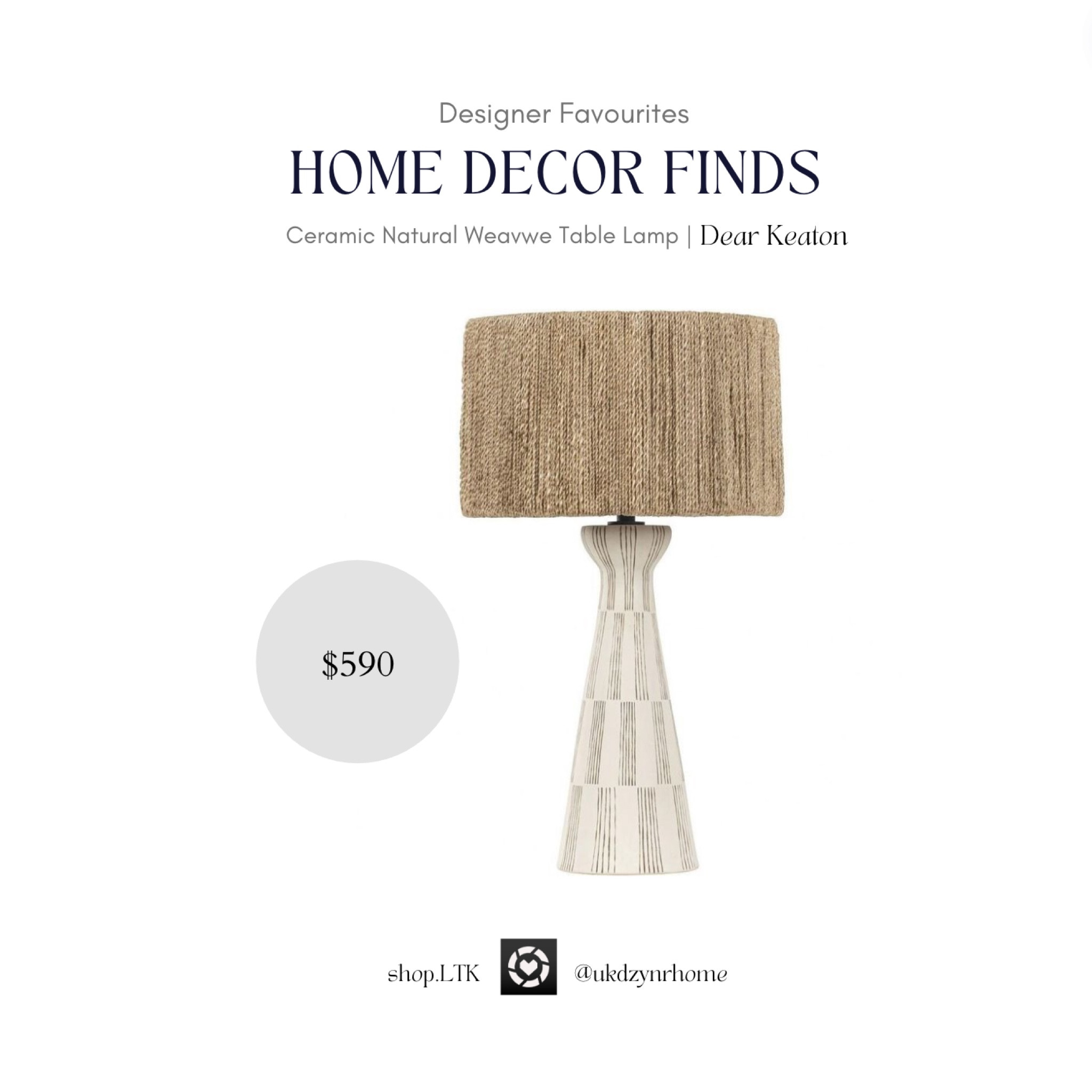 Ceramic Natural Weave Table Lamp | Dear Keaton

#LTKHome