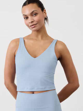 Transcend V Neck Rib Crop Sports Bra A-C | Athleta