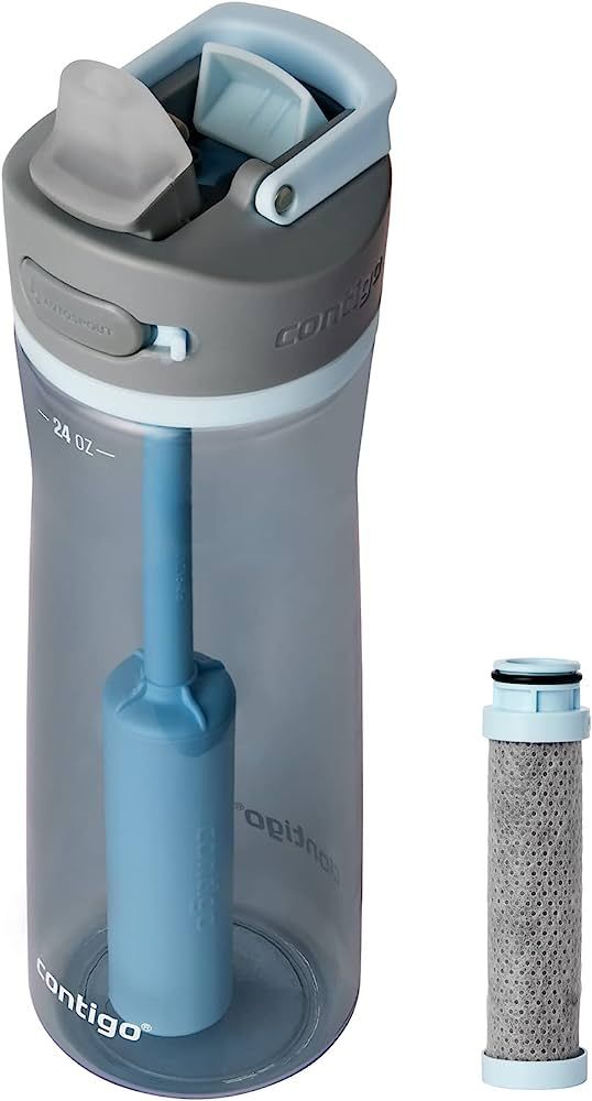 Contigo Wells Plastic Filter Water Bottle with Leak-Proof Straw Lid and Replacement Filter, Reusa... | Amazon (US)