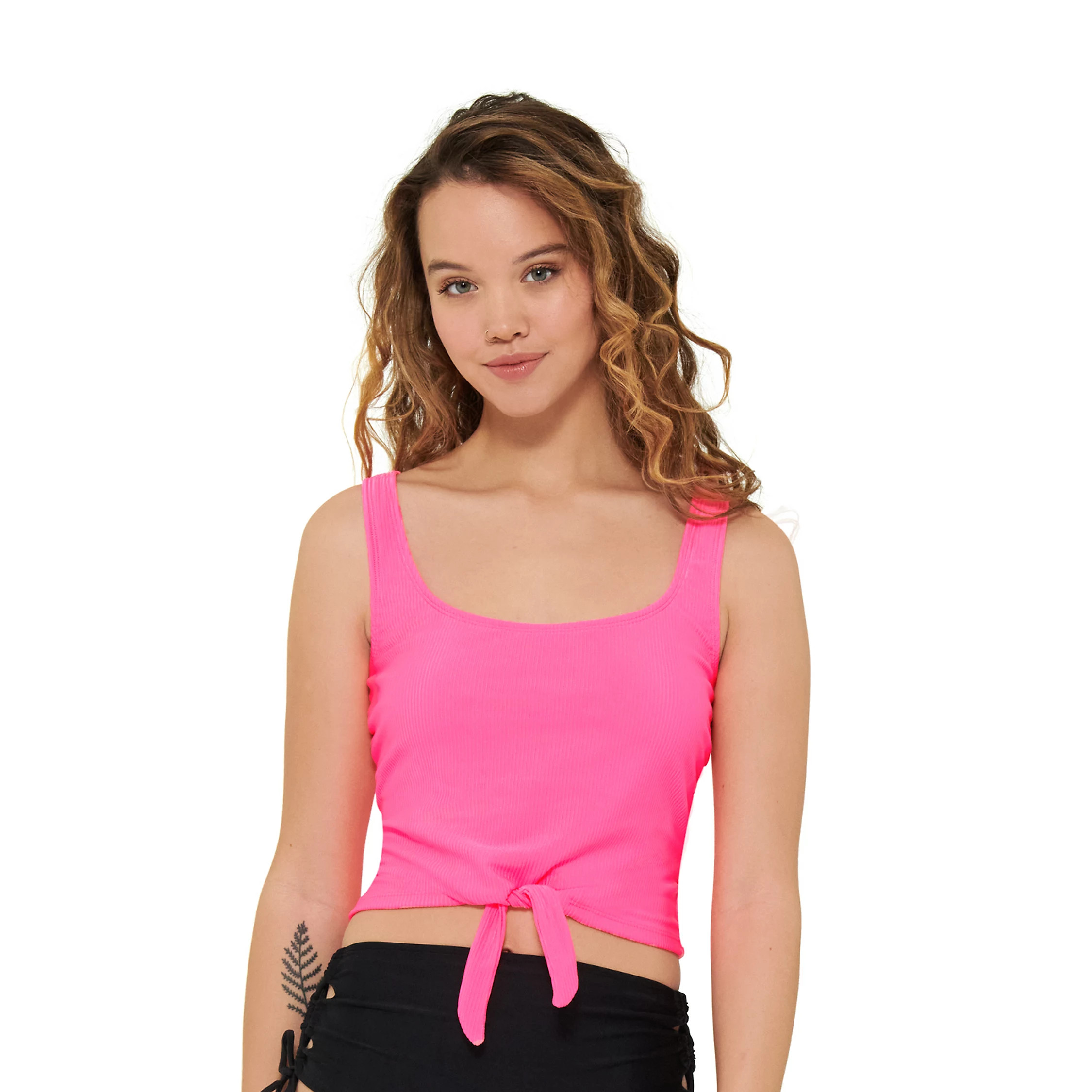 Juniors' Ninety-Nine° Knot-Front Crop Tankini Top | Kohls | Kohl's