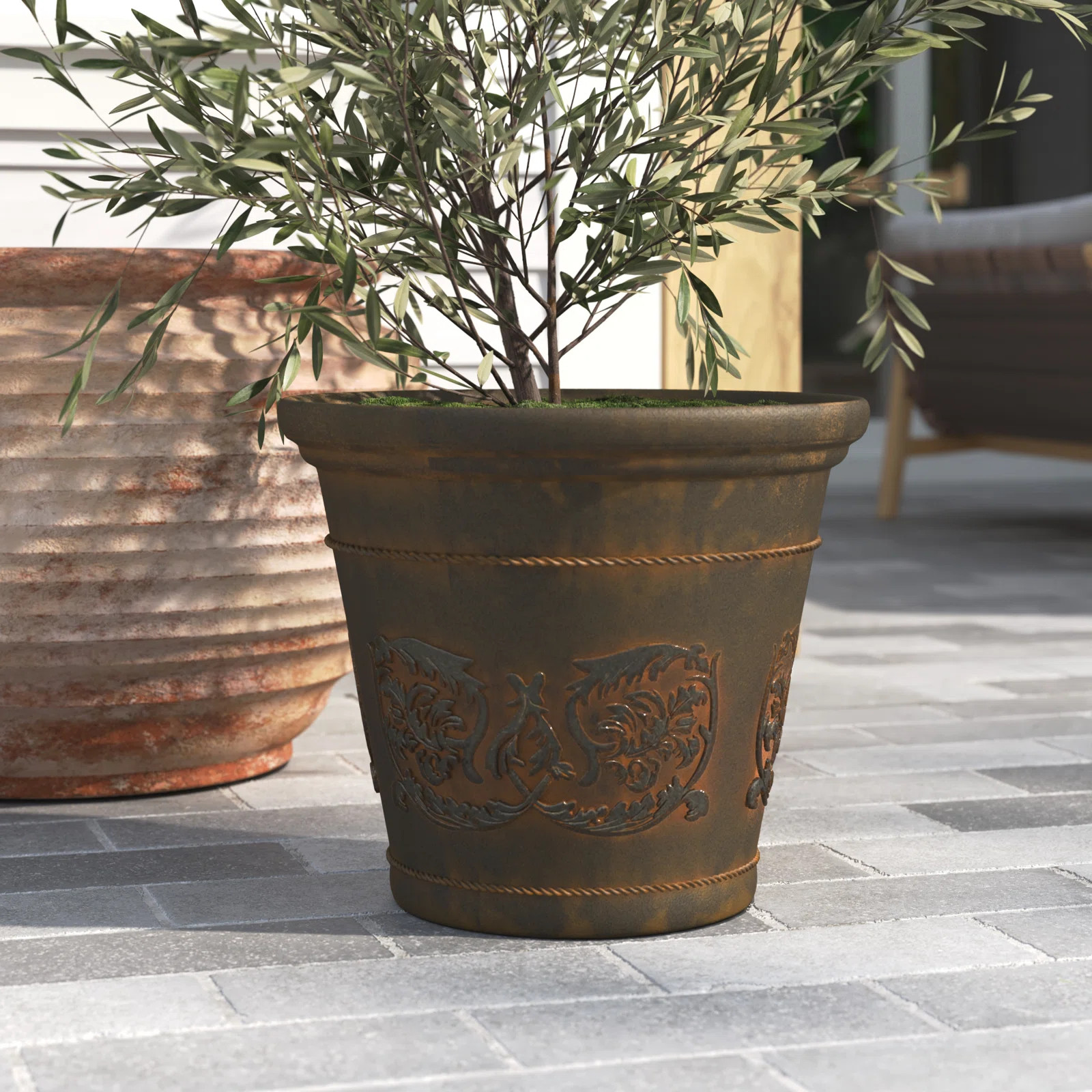 Sand & Stable™ Kehlani 19.5" x 19.5" x 17.5" Round Sable Polyresin Outdoor Planter Pot & Review... | Wayfair North America