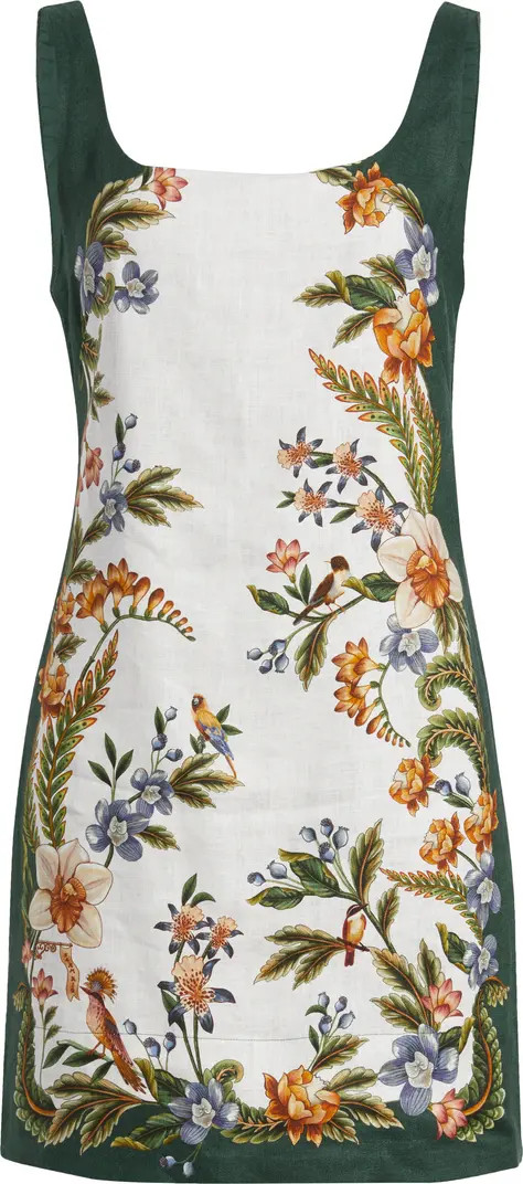 Nature Sand Print Linen Minidress | Nordstrom