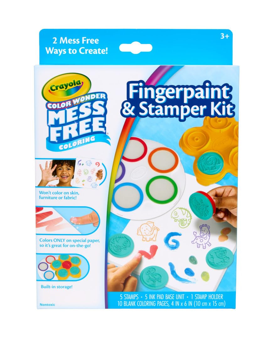 Crayola Color Wonder Mess Free Fingerpaint & Stamper Kit, Safari Stamps for Kids, Color Reveal In... | Amazon (US)