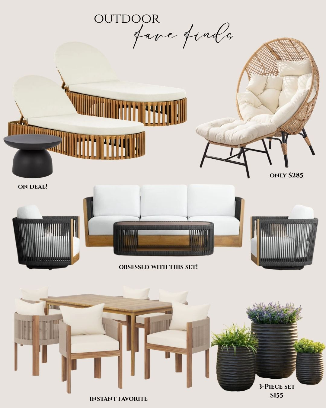 #Ad - Make your patio look designer for less by shopping @wayfair ! These pieces look incredible. They look so high end but for a great price! #wishyouwerehere, #outdoor, #Wayfair, #WayfairPartner 

 

#LTKSeasonal #LTKHome #LTKSaleAlert