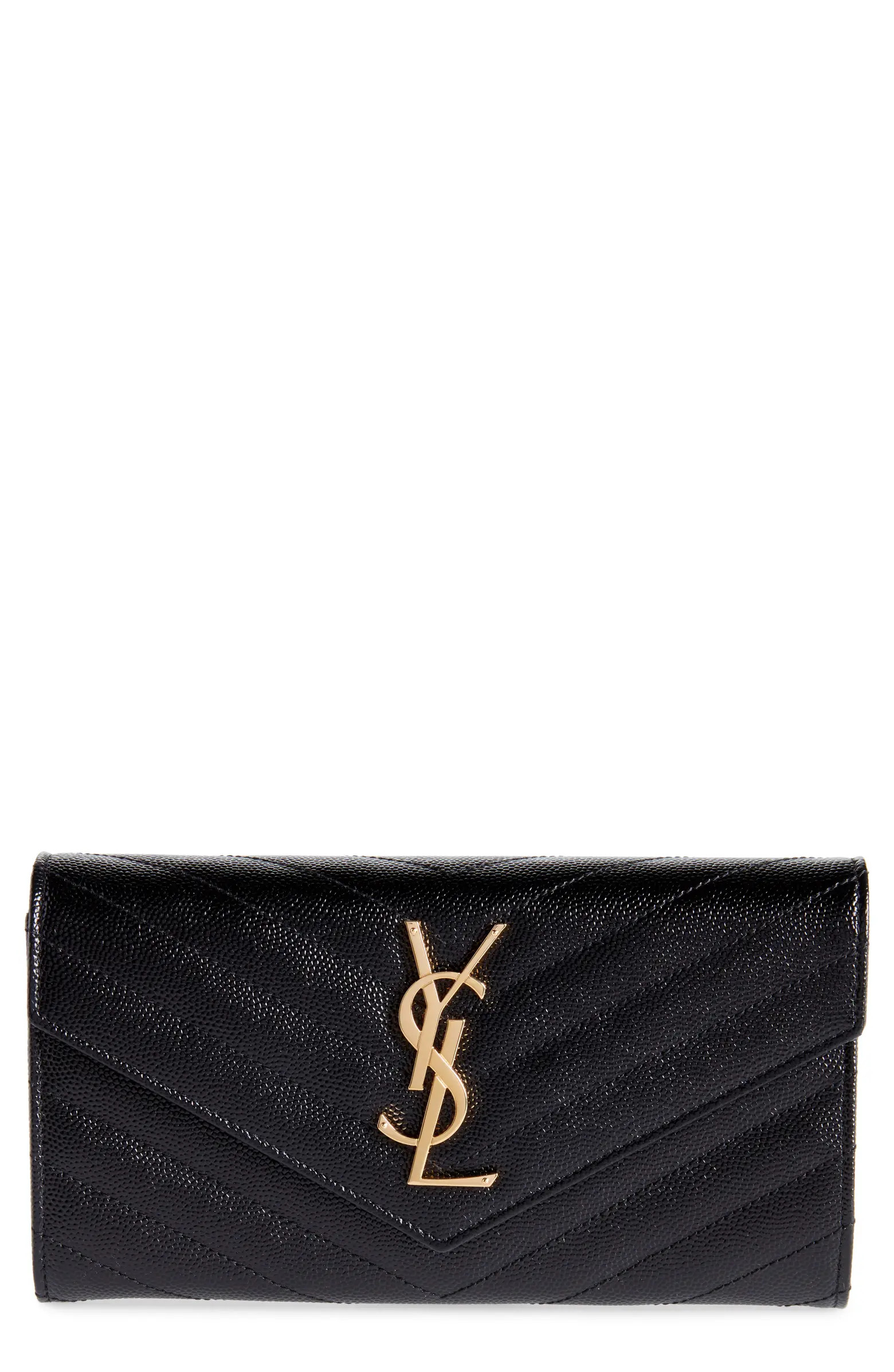 Monogramme Logo Leather Flap Wallet | Nordstrom