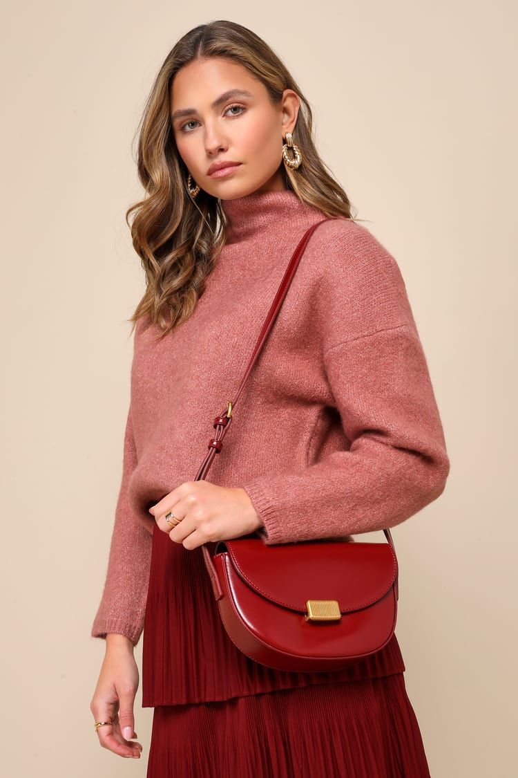 Perfect Sunday Rust Red Half Circle Crossbody Bag | Lulus