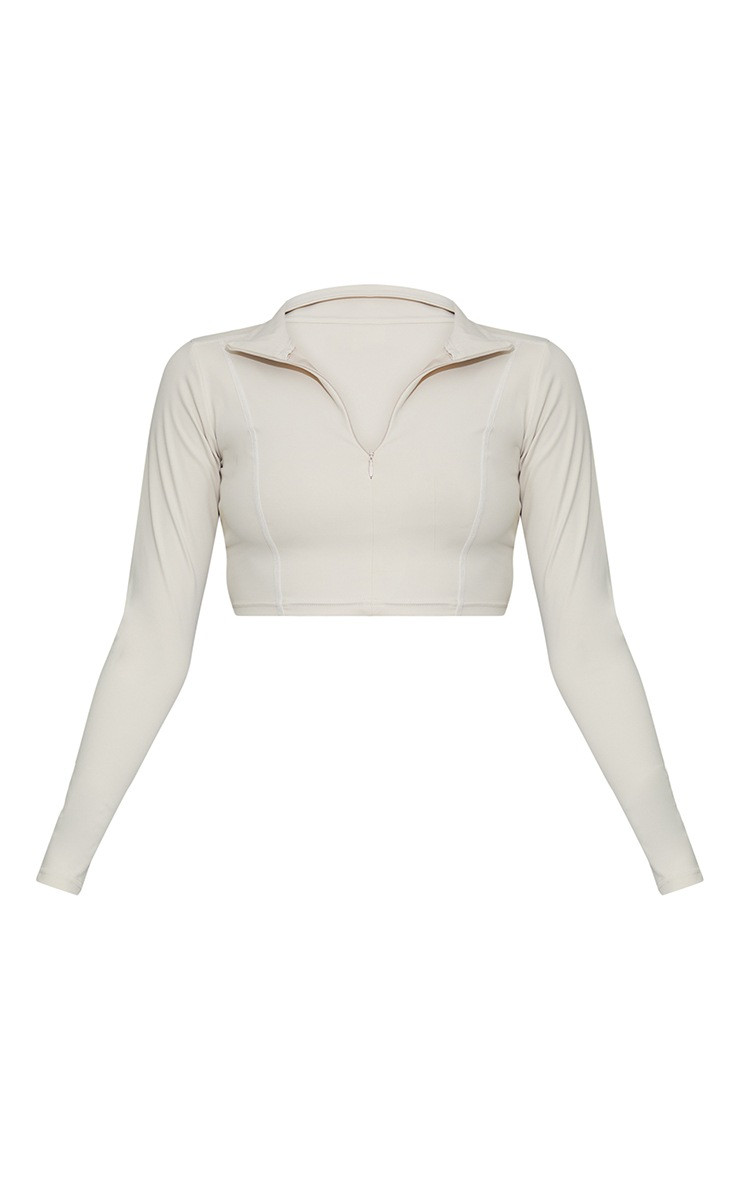 Oatmeal Sculpt Luxe Half Zip | PrettyLittleThing US