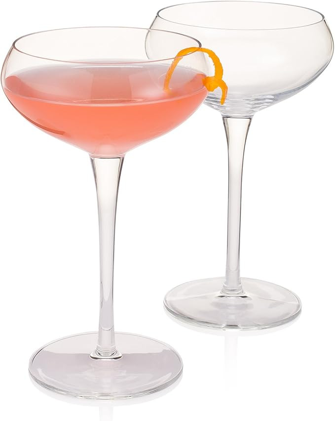 HISTORY COMPANY Bartender-Selected Stemmed Coupe Glass for Craft Cocktails 2-Piece Set (Gift Box ... | Amazon (US)