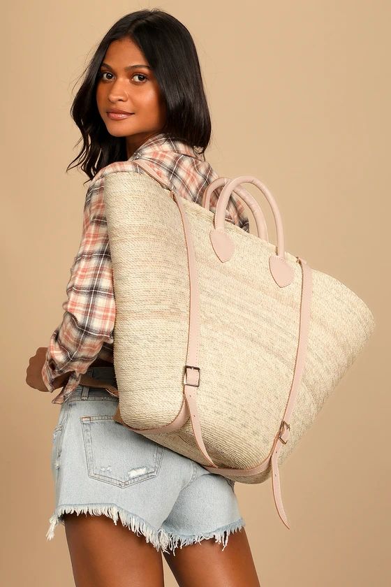 Start Your Vacay Natural Straw Oversized Backpack | Lulus (US)