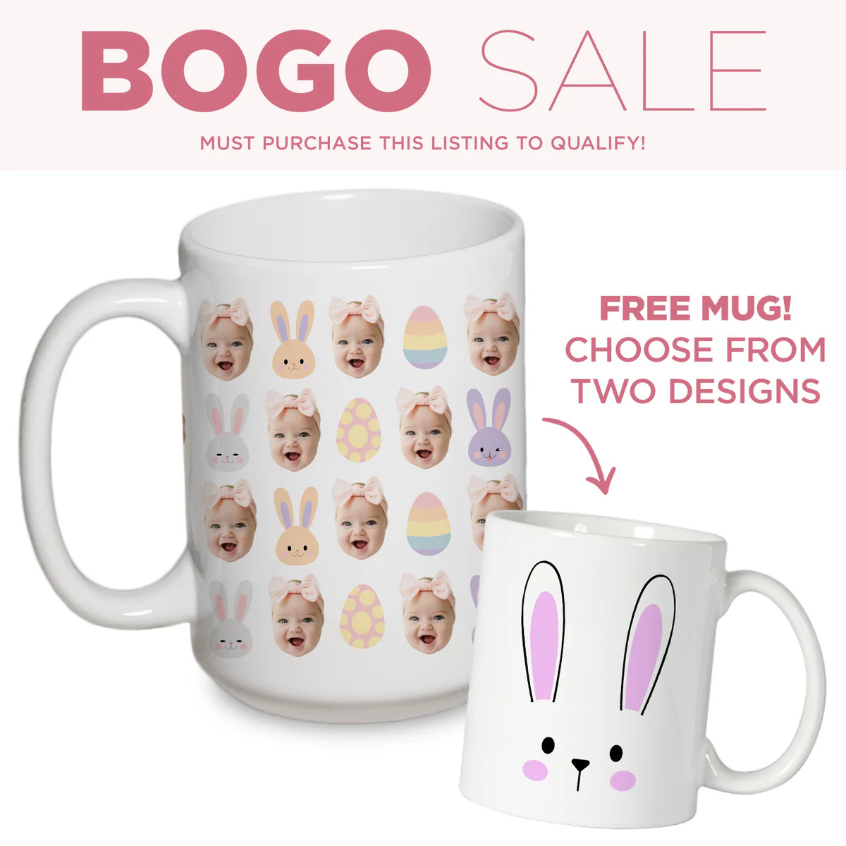 BOGO: Personalized Mug + 11 oz Easter Mug | Type League Press