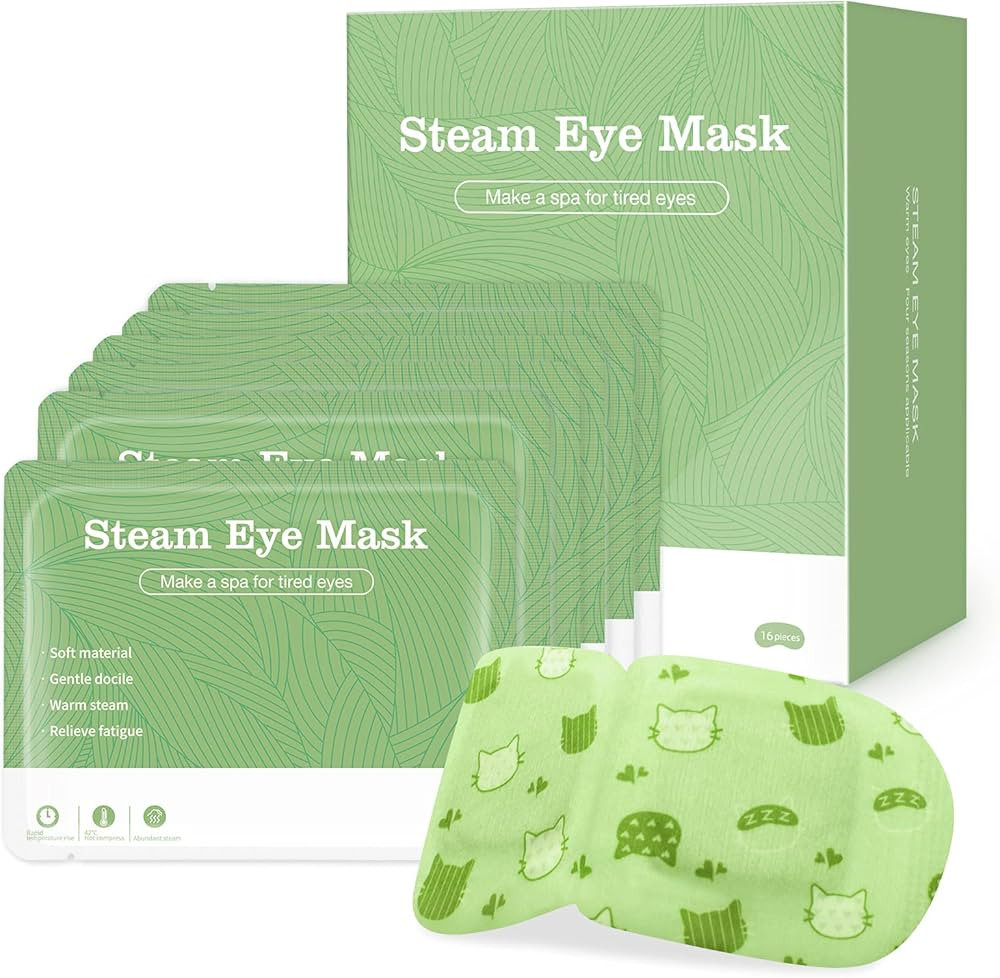 Jekeno Steam Eye Mask, 16 Packs Eye Masks for Dry Eyes, 40-60 Minutes Self Moist Heated Warm Comp... | Amazon (US)