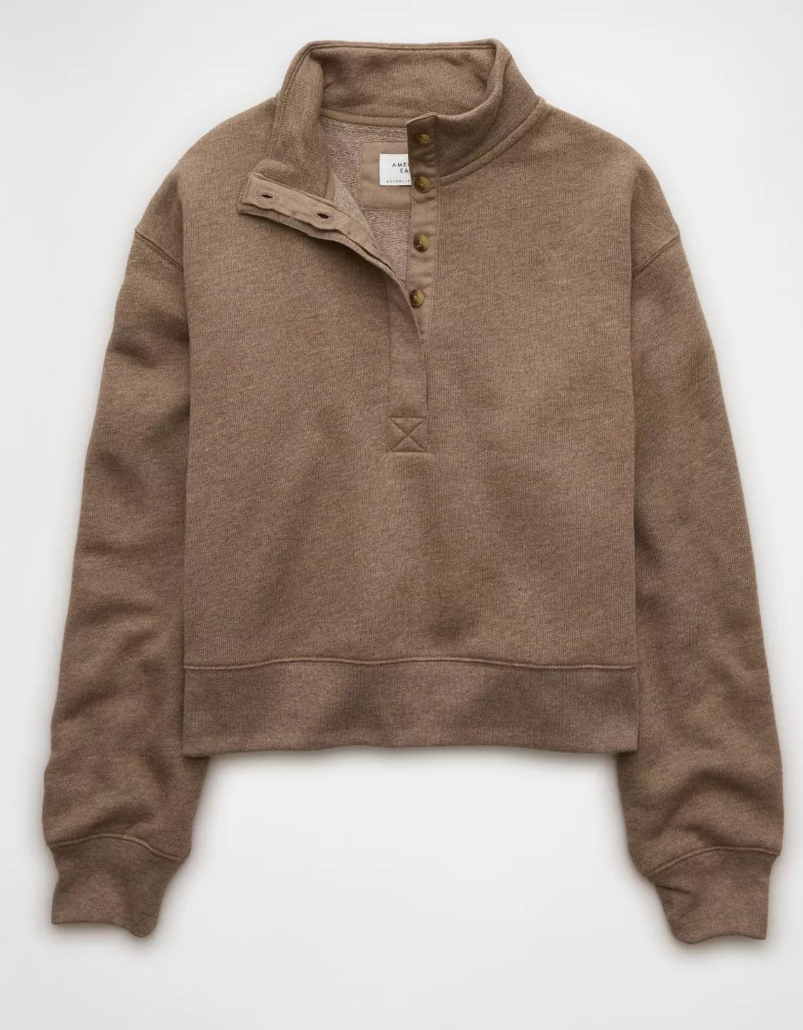 AE Quarter Snap Button Sweatshirt | American Eagle Outfitters (US & CA)