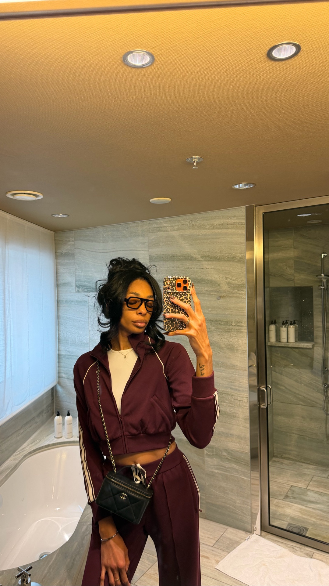 ootd: 
tracksuit: alo currently sold out linked alternatives  top: garage shoes:bottega
glasses: elisa johnson bag: chanel 

#LTKvlog #LTKdayinmylife #LTKootd