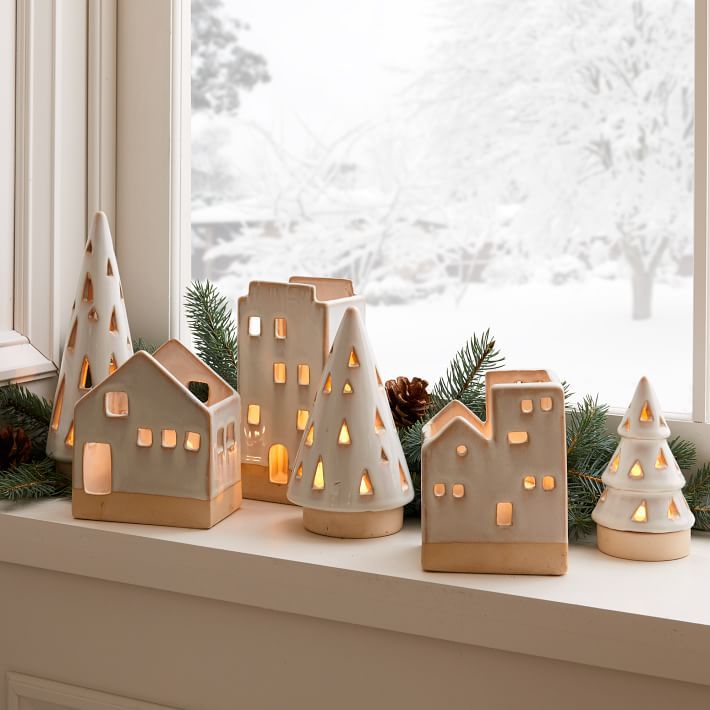 Ceramic Tealight Village Set | West Elm (US)