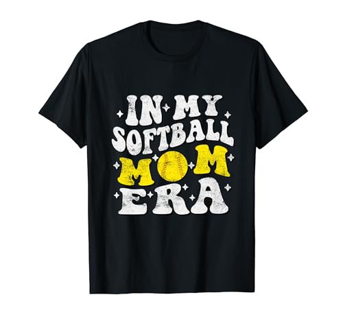In My Softball Mom Era -Funny Player Softball Mom Dad Groovy T-Shirt | Amazon (US)