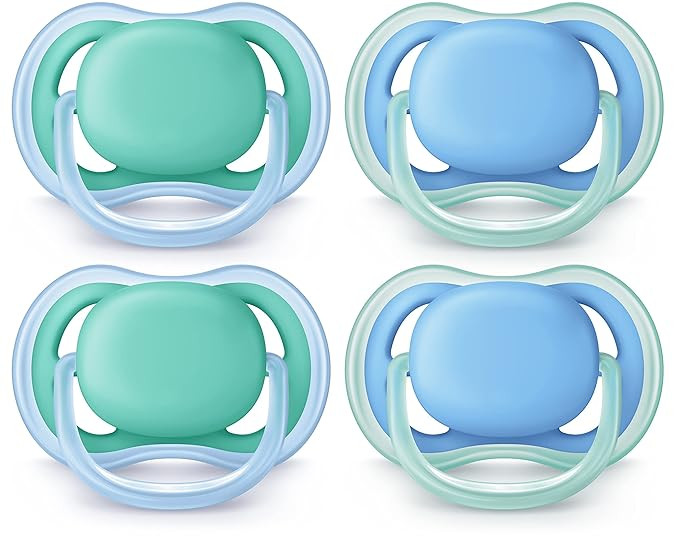 Philips AVENT Ultra Air Pacifier 6-18 Months, Blue/Green, 4 Pack, SCF244/42 | Amazon (US)