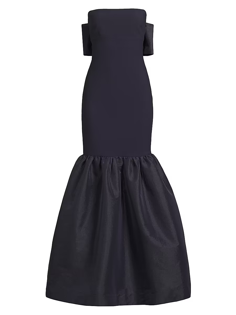 Women's Morgette Bow-Detailed Strapless Mermaid Gown - Navy - Size 4 | Saks Fifth Avenue