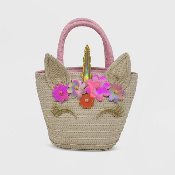 Girls' Straw Unicorn Handbag - Cat & Jack™ White | Target