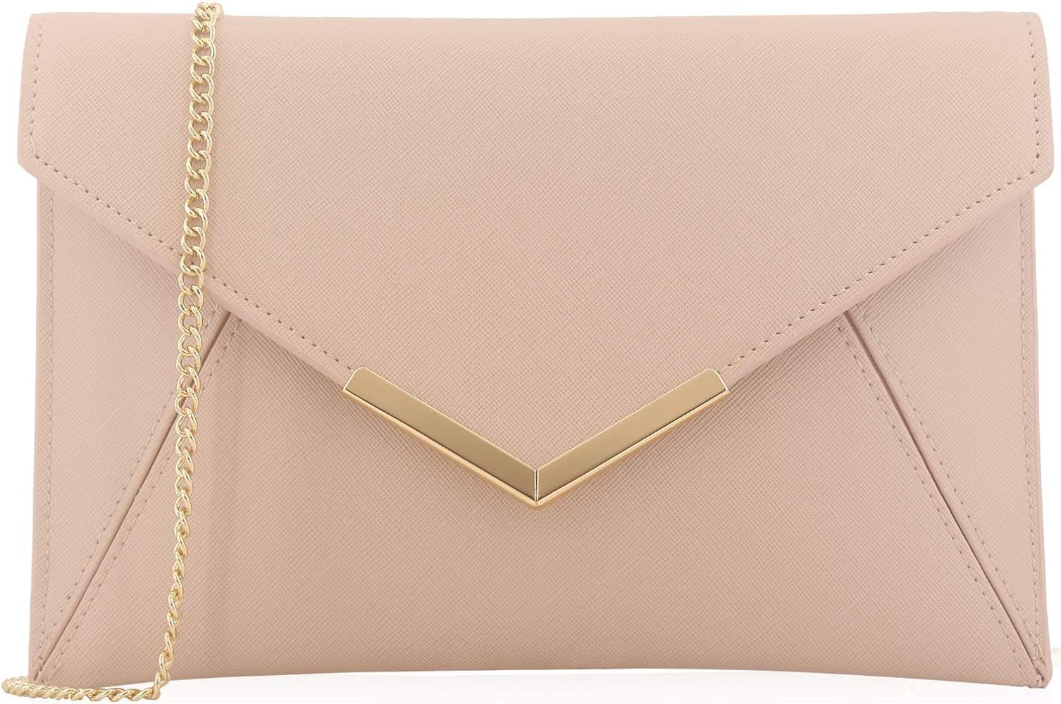 Dexmay Women Envelope Clutch Handbag Medium Saffiano Leather Foldover Clutch Purse | Amazon (US)