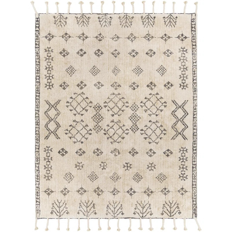 Forage Moroccan Handmade Cotton Ivory/Gray Area Rug | Wayfair North America