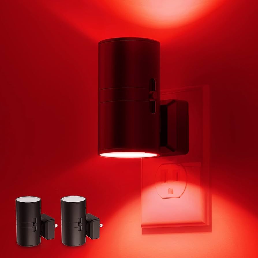 Red Night Light, LOHAS Night Light Plug in with Dusk to Dawn Sensor, 0-100LM, Adjustable Brightne... | Amazon (US)