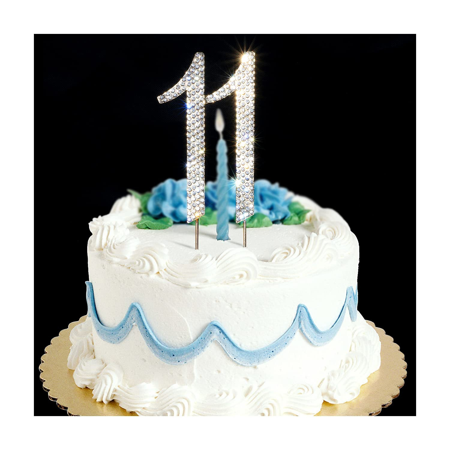 11 cake topper Premium Bling Rhinestone Diamond Gems for Birthday or Anniversary Party Decoration... | Amazon (US)