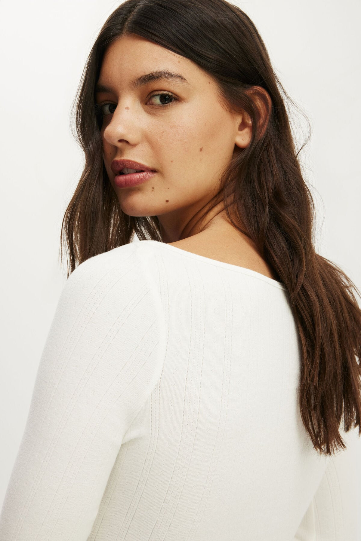 Dreamy Soft Pointelle 3/4 Long Sleeve Top | Cotton On (ANZ)