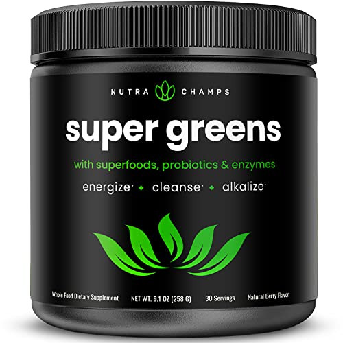 Super Greens Powder Premium Superfood | 20+ Organic Green Veggie Whole Foods | Wheat Grass, Spirulin | Amazon (US)