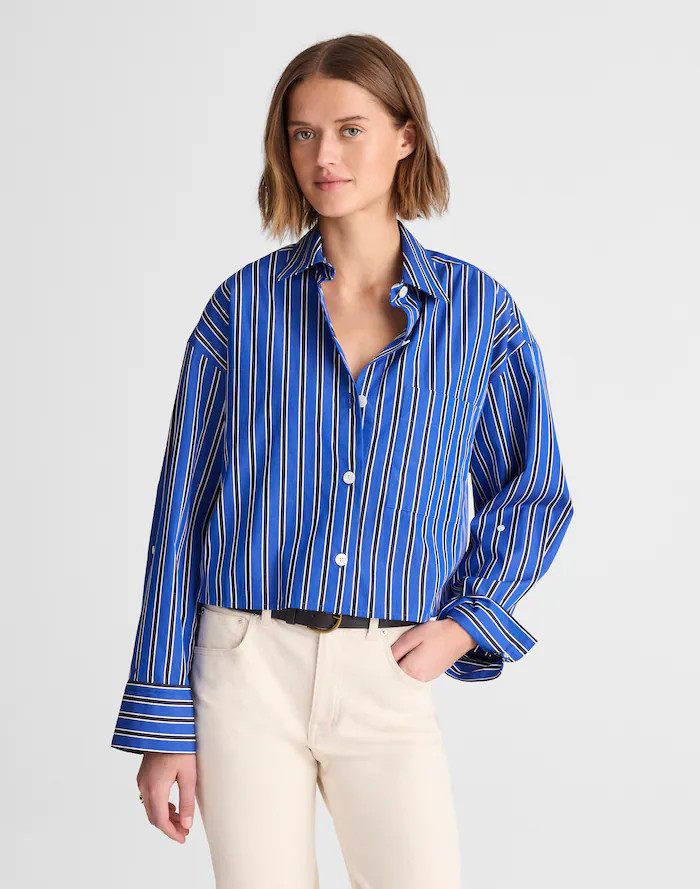 Straight-Hem Shirt in Poplin | Madewell