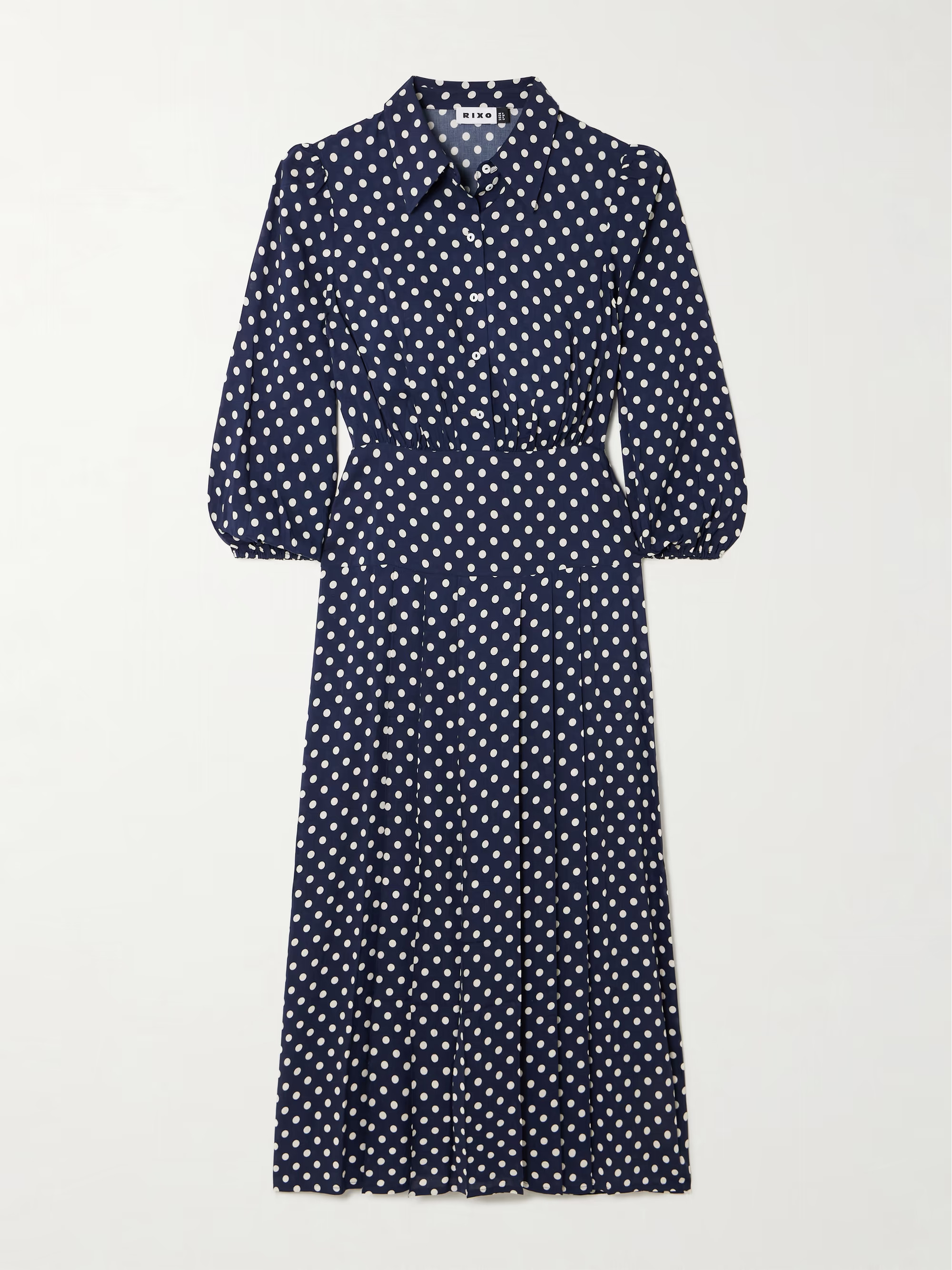 Polka-dot crepe de chine midi shirt dress | NET-A-PORTER (UK & EU)