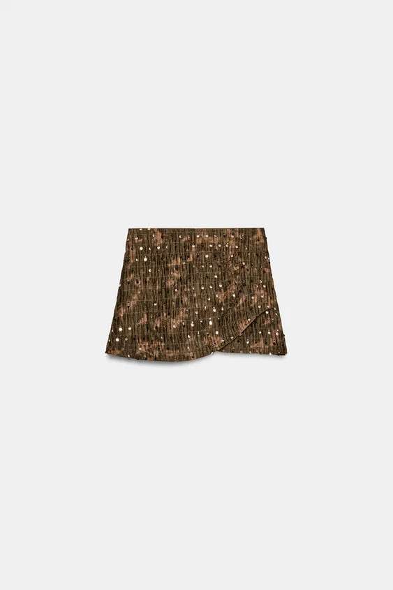 SEQUIN WRAP SKORT | Zara US