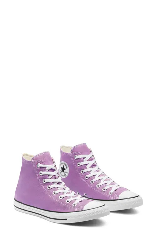 Converse Chuck Taylor® All Star® Seasonal Hi Sneaker in Dark Orchid/white/white at Nordstrom, Size 5.5 | Nordstrom