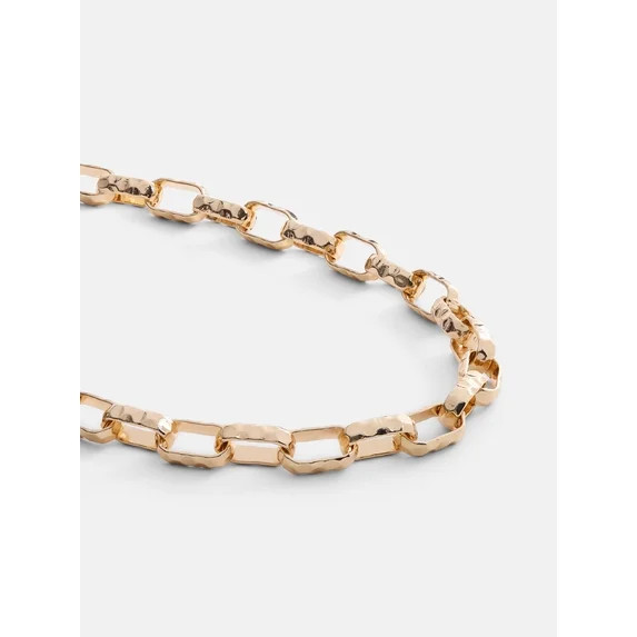 Scenario Women's Gold-Tone Chunky Twist Chain Necklace | Walmart (US)