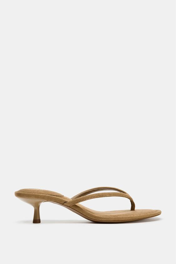 SUEDE-EFFECT HEELED SANDALS | Zara US
