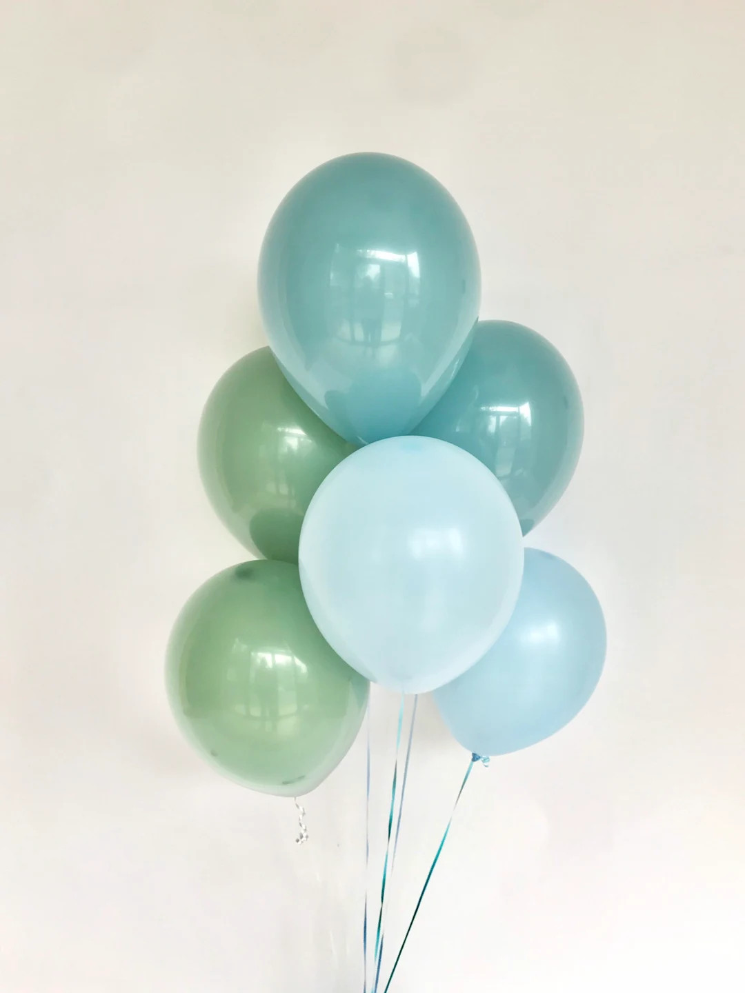 Sage and Slate Blue Balloons Pastel Matte Blue Baby Shower Balloon Blue and Green Party Its a Boy... | Etsy (US)