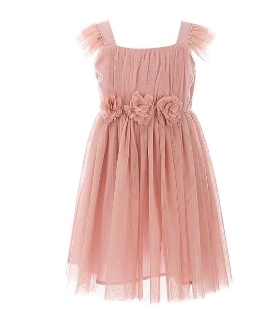 Little Girls 2-8 Tulle Flutter Sleeve Dress | Dillard's