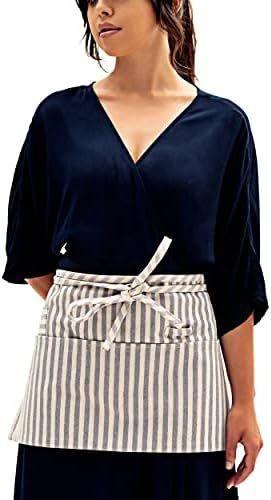 MEEMA Waist Apron with Pockets | Striped Upcycled Cotton and Denim | Zero Waste Waitress Apron, S... | Amazon (US)